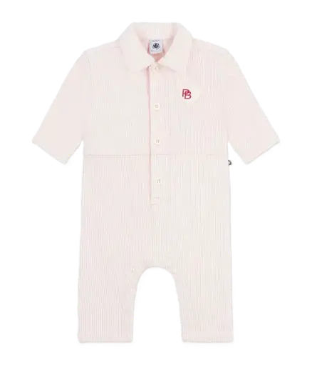 Combinaison Longue Velours Rose A0GVM