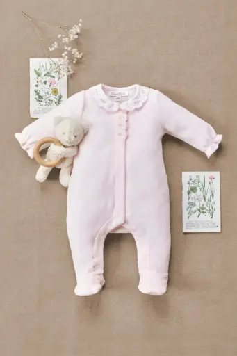 Pyjama Velours Rose Pâle